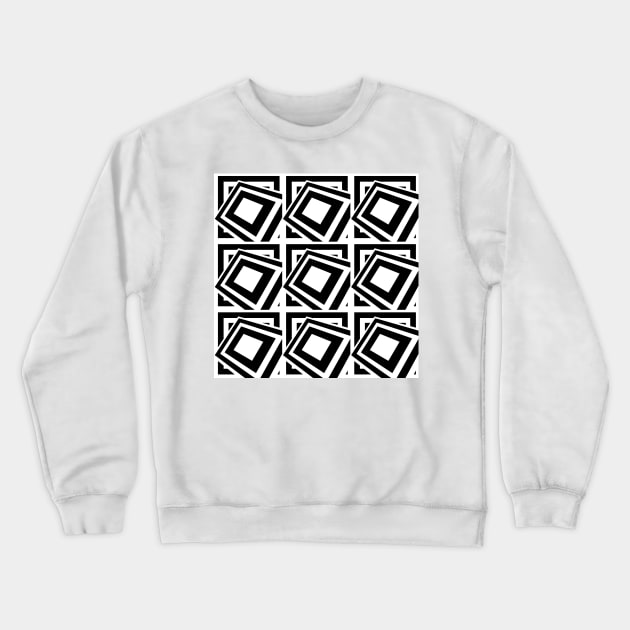 1960's Mod Squares in Black and White - Retro Abstract Crewneck Sweatshirt by MellowCat